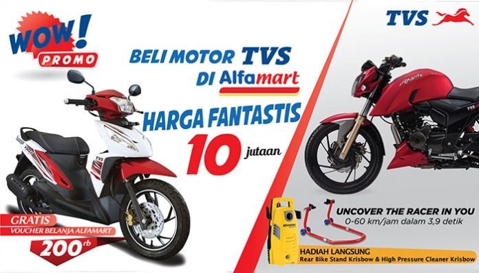 Beli Motor TVS di Alfamart Bisa Dapat Harga Fantastis 