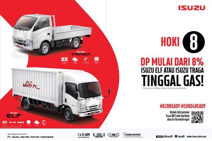 isuzu-indonesia-program-promo-hoki-8 Isuzu Indonesia tawarkan Down Payment (DP) mulai dari 8% di Program Hoki 8 yang berlaku di Seluruh Indonesia, sejak bulan Oktober – bulan Desember 2018