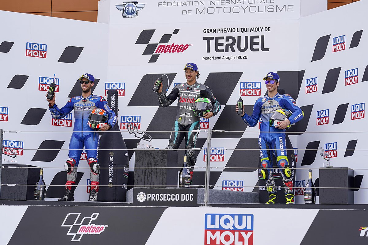 Suzuki Ecstar MotoGP alex rins dan joan mir di Teruel GP
